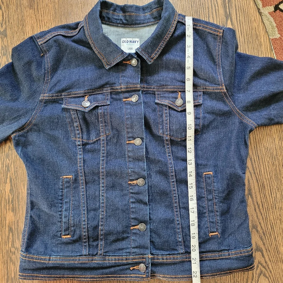 Old Navy Dark Wash Trucker Jean Jacket Size Women's Large - Picture 6 of 10